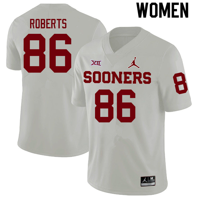 Women #86 Cedric Roberts Oklahoma Sooners College Football Jerseys Sale-White - Click Image to Close